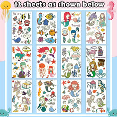 Mermaid Birthday Party Decorations Glow Mermaid Temporary Tattoos