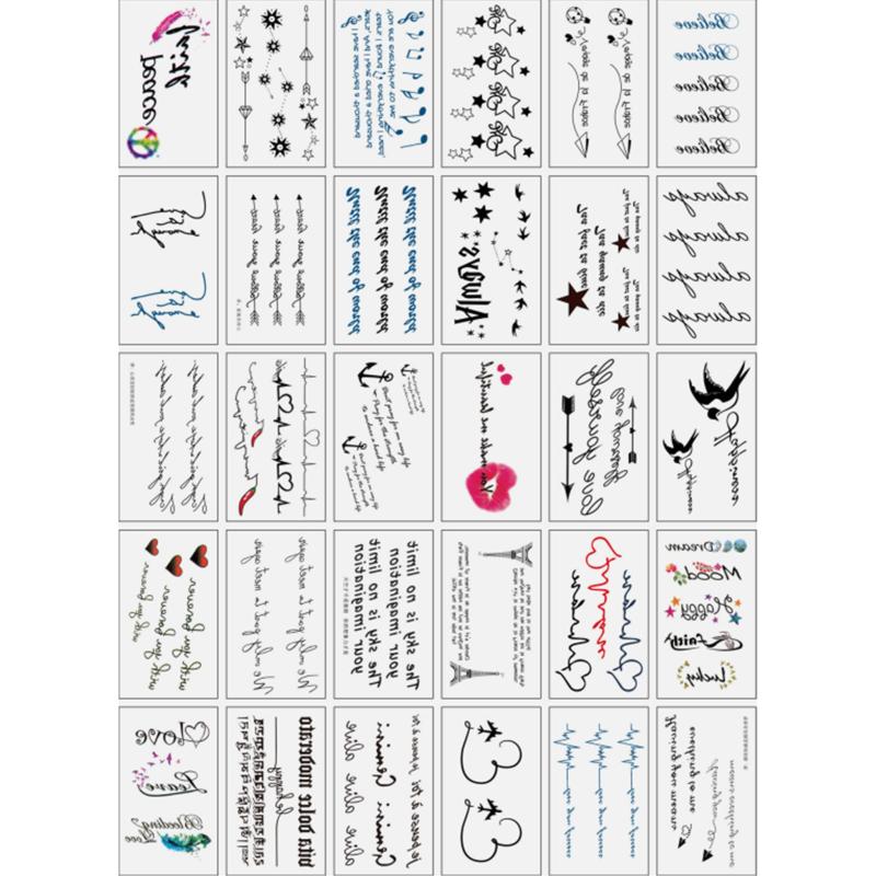 Temporary Tattoo English Letter Series Small Figure Pattern Waterproof Stickers