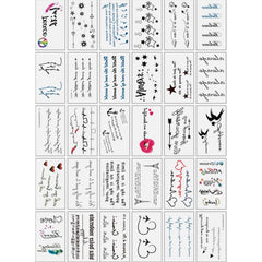 Temporary Tattoo English Letter Series Small Figure Pattern Waterproof Stickers