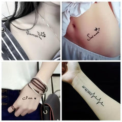 Temporary Tattoo English Letter Series Small Figure Pattern Waterproof Stickers