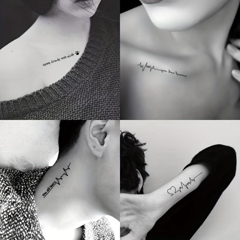 Temporary Tattoo English Letter Series Small Figure Pattern Waterproof Stickers