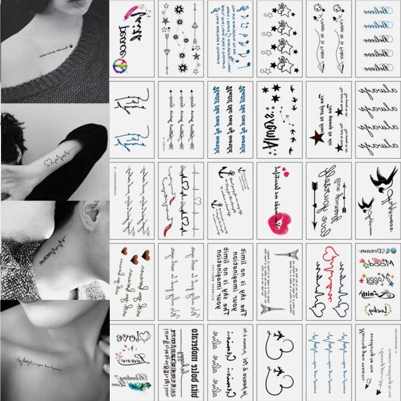Temporary Tattoo English Letter Series Small Figure Pattern Waterproof Stickers