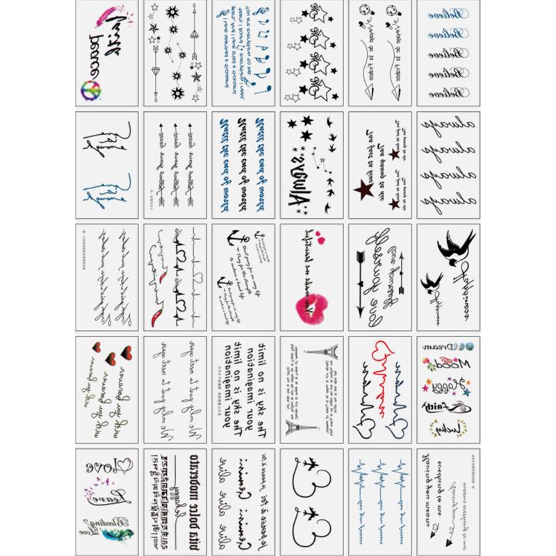 Temporary Tattoo English Letter Series Small Figure Pattern Waterproof Stickers