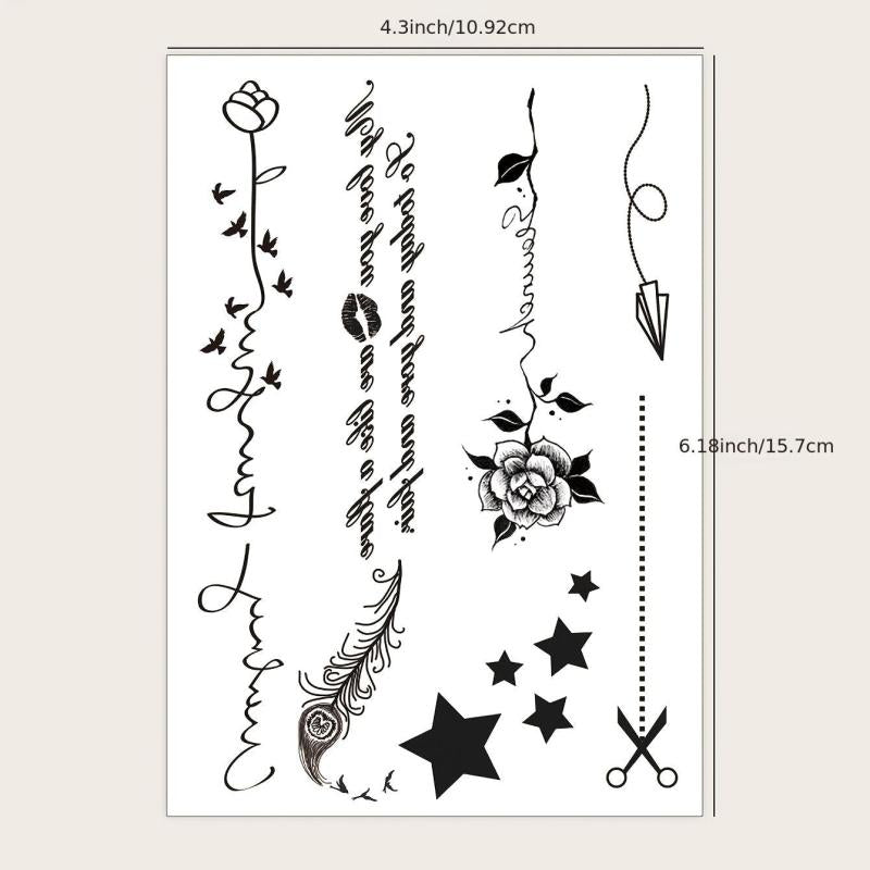 Waterproof Sweat Disposable English Finger Stickers Temporary