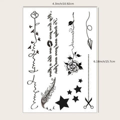 Waterproof Sweat Disposable English Finger Stickers Temporary