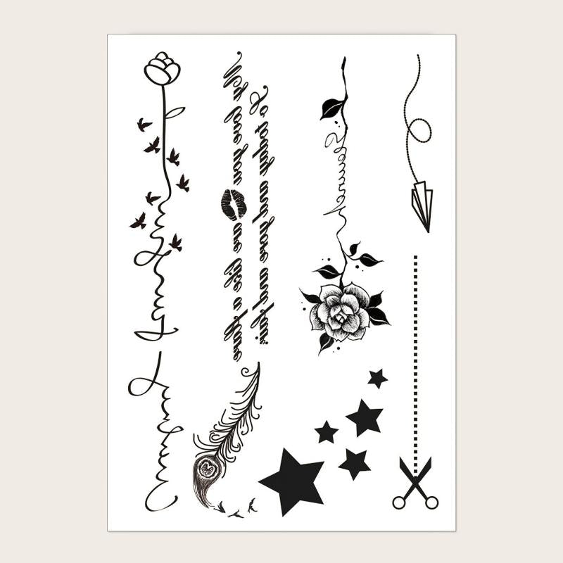 Waterproof Sweat Disposable English Finger Stickers Temporary