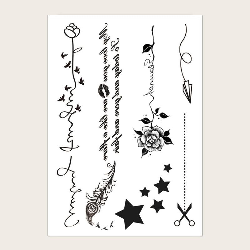 Waterproof Sweat Disposable English Finger Stickers Temporary