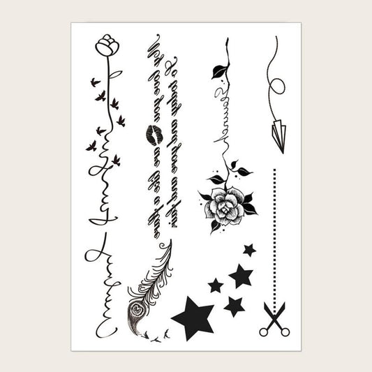 Waterproof Sweat Disposable English Finger Stickers Temporary