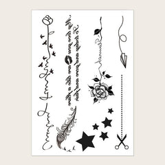 Waterproof Sweat Disposable English Finger Stickers Temporary
