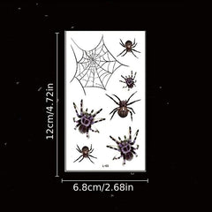 Halloween Face Tattoos Sticker Spider Web Temporary Tattoos