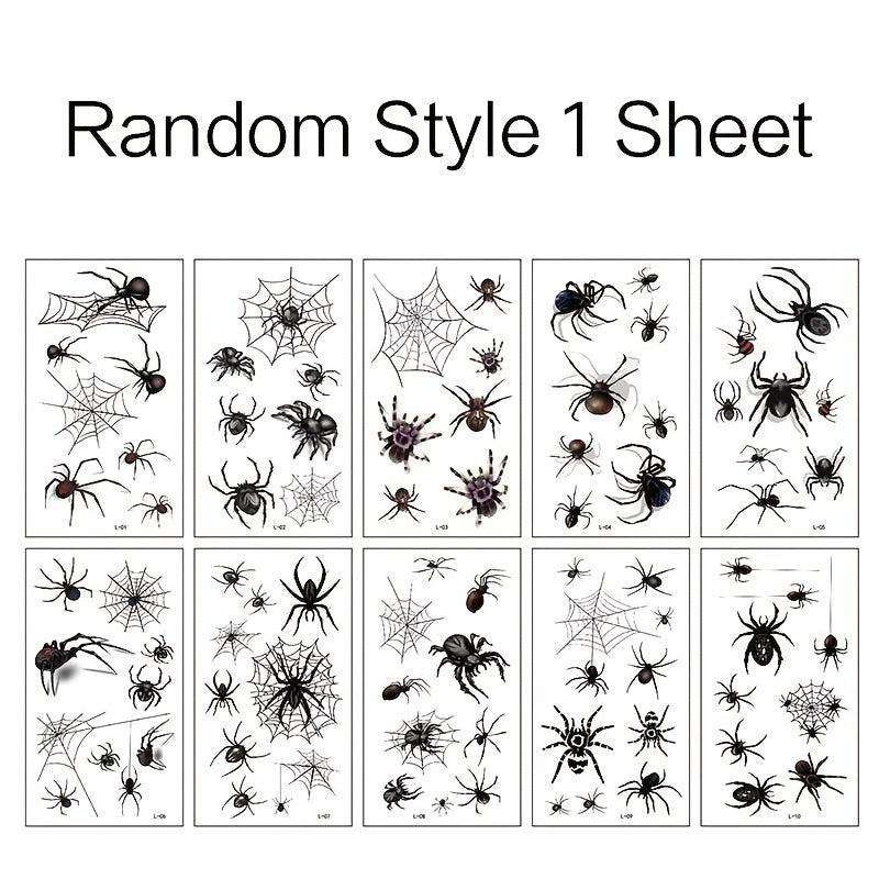 Halloween Face Tattoos Sticker Spider Web Temporary Tattoos