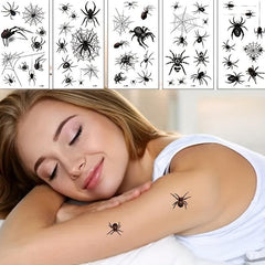 Halloween Face Tattoos Sticker Spider Web Temporary Tattoos
