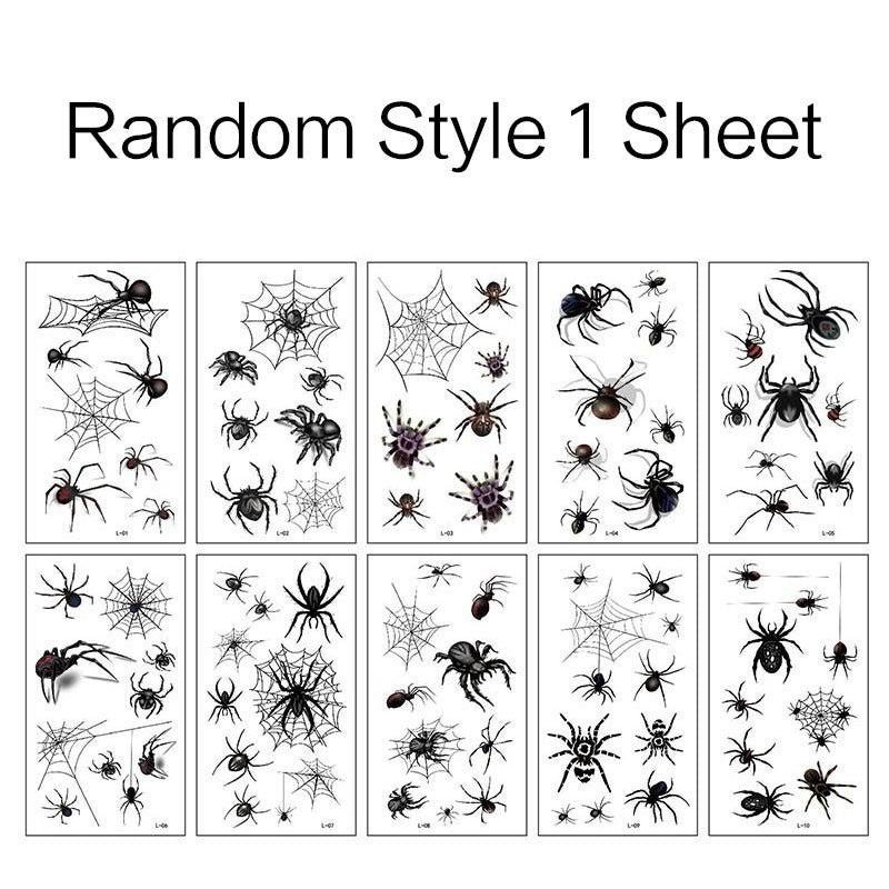 Halloween Face Tattoos Sticker Spider Web Temporary Tattoos