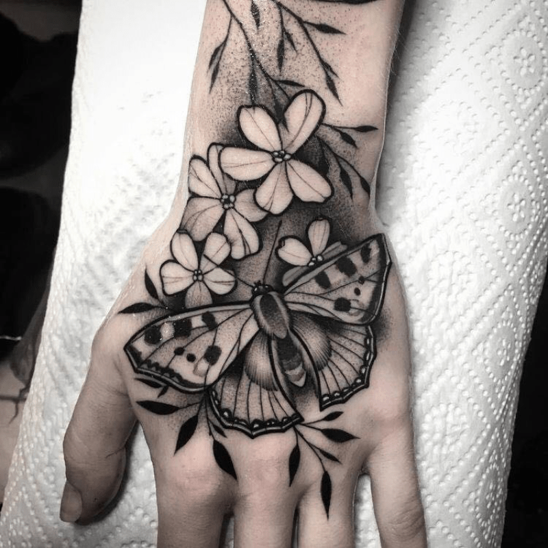 Spring Flower Butterfly Tattoo Sticker Waterproof Long Lasting Temporary Tattoo