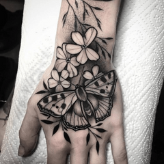 Spring Flower Butterfly Tattoo Sticker Waterproof Long Lasting Temporary Tattoo