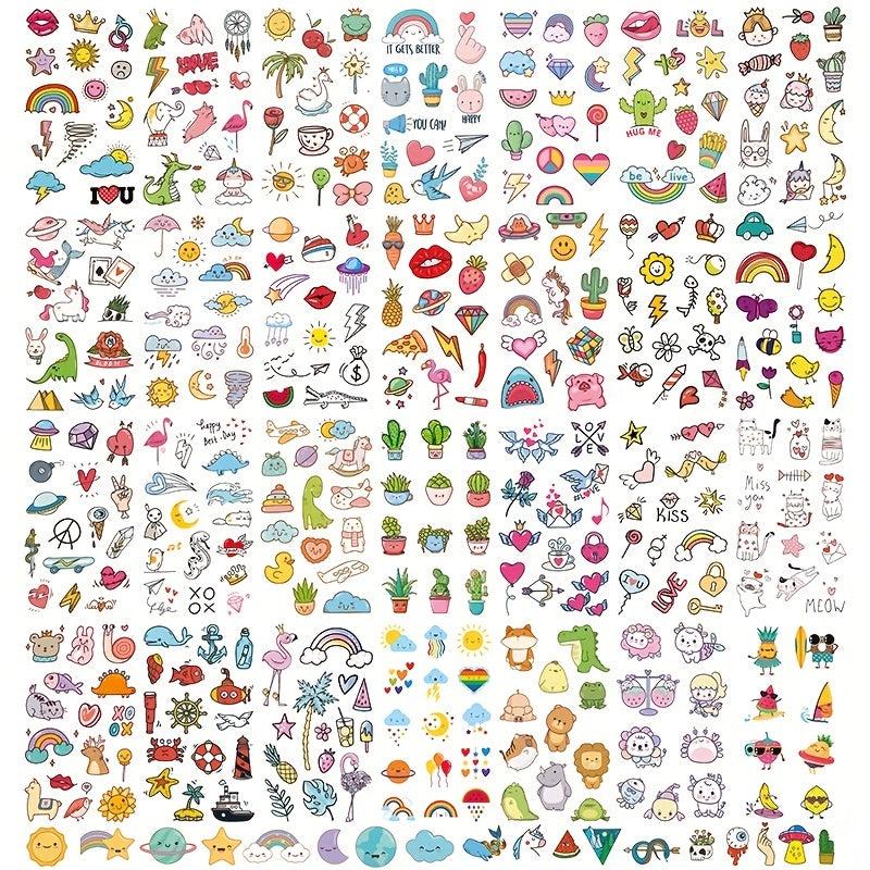 30 Sheets 400 Patterns Kids Waterproof Temporary Tattoos - Birthday Party Toy