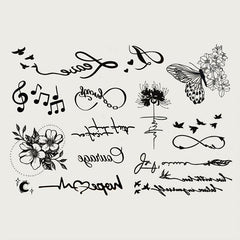 2 Small Pattern Tattoo Stickers for Ears Fingers Wrist