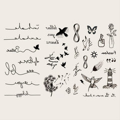 2 Small Pattern Tattoo Stickers for Ears Fingers Wrist