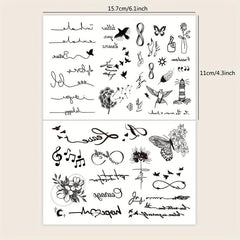 2 Small Pattern Tattoo Stickers for Ears Fingers Wrist