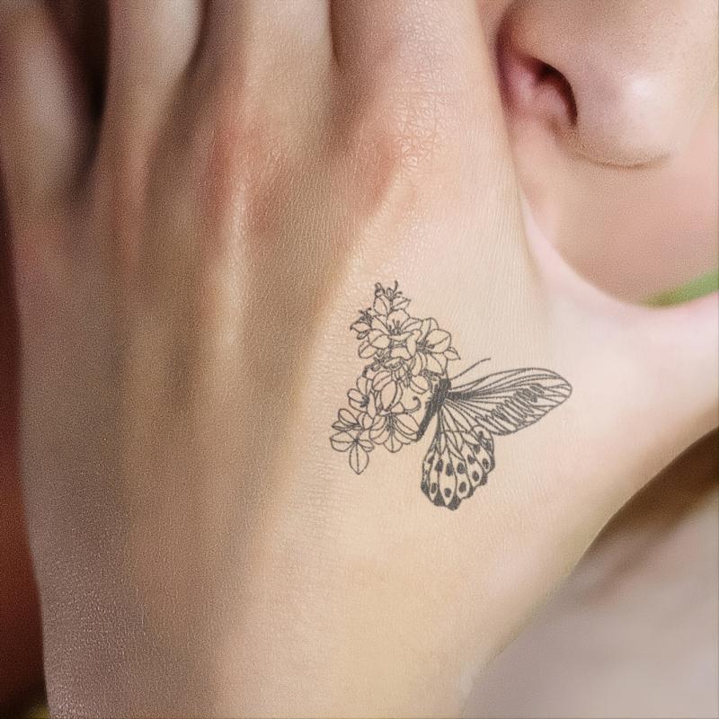 2 Small Pattern Tattoo Stickers for Ears Fingers Wrist