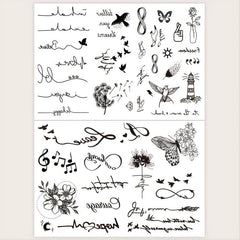 2 Small Pattern Tattoo Stickers for Ears Fingers Wrist