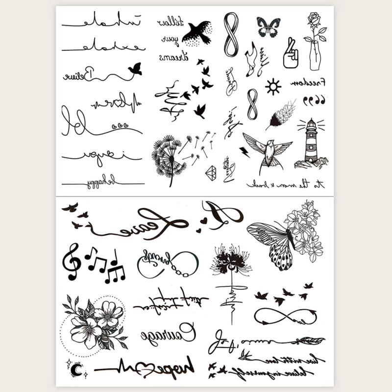 2 Small Pattern Tattoo Stickers for Ears Fingers Wrist