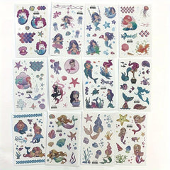 12pcs Glitter Mermaid Tattoo Stickers Waterproof Body Decorative Stickers