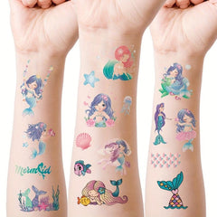 12pcs Glitter Mermaid Tattoo Stickers Waterproof Body Decorative Stickers