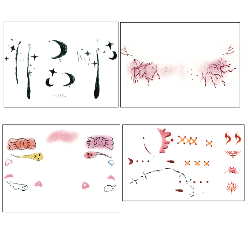 4pcs Waterproof Temporary Tattoos for Halloween Party