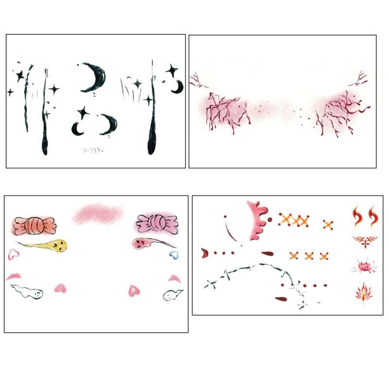 4pcs Waterproof Temporary Tattoos for Halloween Party