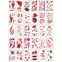30 Pcs Halloween Horror Scar Prank Tattoo Stickers