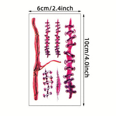 30 Pcs Halloween Horror Scar Prank Tattoo Stickers
