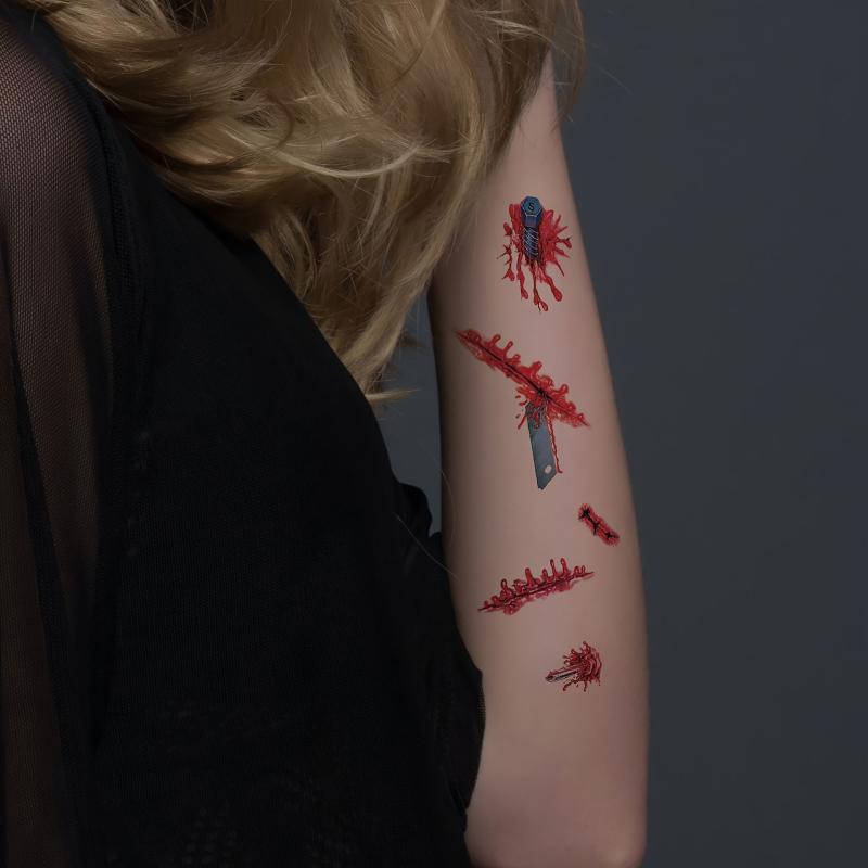 30 Pcs Halloween Horror Scar Prank Tattoo Stickers