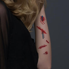 30 Pcs Halloween Horror Scar Prank Tattoo Stickers