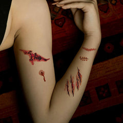 30 Pcs Halloween Horror Scar Prank Tattoo Stickers