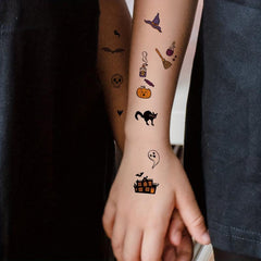 10 Sheets Halloween Cartoon Pattern Temporary Tattoo Stickers