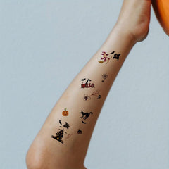 10 Sheets Halloween Cartoon Pattern Temporary Tattoo Stickers