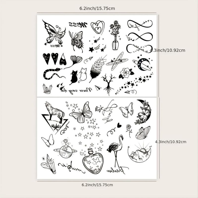 Mini Tattoos Set - Stylish Designs for Fingers, Wrists, Ears & More