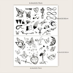 Mini Tattoos Set - Stylish Designs for Fingers, Wrists, Ears & More