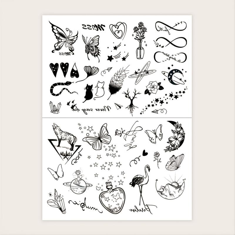 Mini Tattoos Set - Stylish Designs for Fingers, Wrists, Ears & More