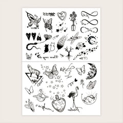 Mini Tattoos Set - Stylish Designs for Fingers, Wrists, Ears & More
