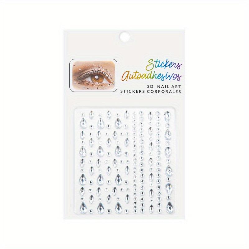 Shimmer Eye Makeup Heart Sticker Gemstone Tattoo