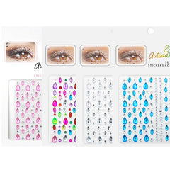 Shimmer Eye Makeup Heart Sticker Gemstone Tattoo
