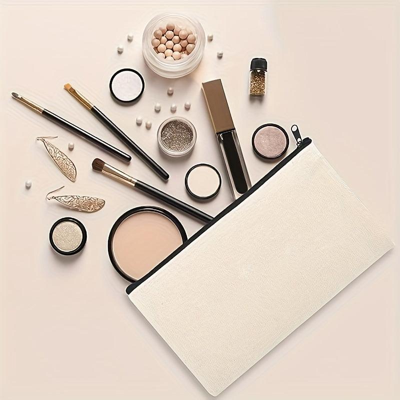 12pcs Set Blank Canvas Pencil Makeup Bags 20.83x11.94cm DIY Toiletry Organizer