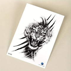 Abstract Animal Pattern Large Flower Temporary Tattoo Sticker