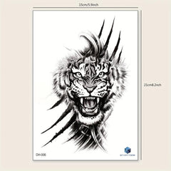 Abstract Animal Pattern Large Flower Temporary Tattoo Sticker