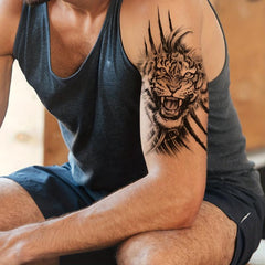 Abstract Animal Pattern Large Flower Temporary Tattoo Sticker