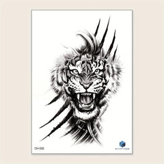 Abstract Animal Pattern Large Flower Temporary Tattoo Sticker