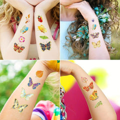 8Pcs Butterfly Metallic Temporary Tattoo Sticker Bronzing Butterfly 100 Pattern