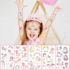 Cartoon Unicorn Temporary Tattoo Stickers Mermaid Party